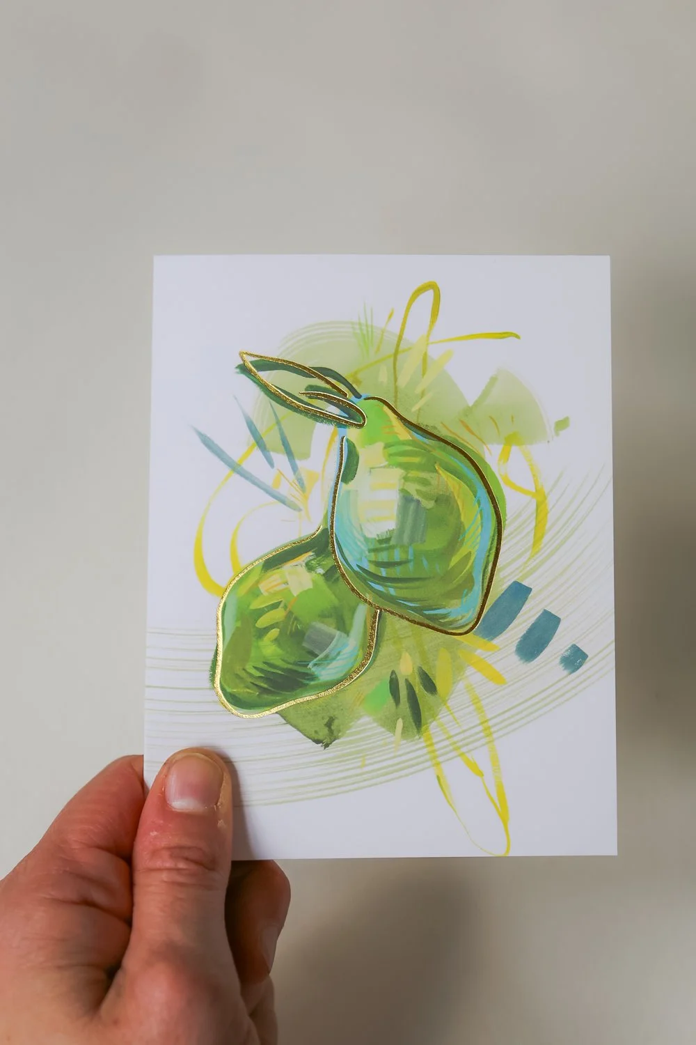 Twist of Lime | Citrus Gold Foil Greeting Card (Single Card